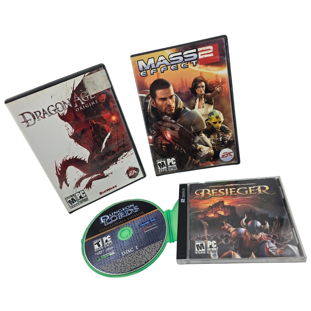 BioWare PC Game Bundle Mass Effect 2 Dragon Age Besieger Dungeon Lords GOOD